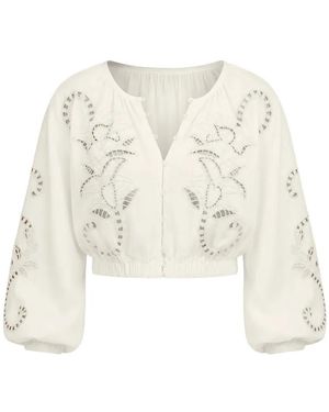 FARM Rio Richilieur Long-Sleeved Blouse - White