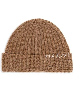 Marni Bonnet En Laine Vierge - Marron