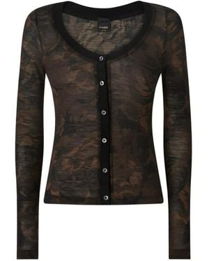 Pinko Cardigan À Fleurs - Noir