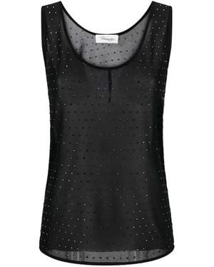 Tシャツ・カットソー BLUMARINE Black Viscose Blend Tank Top Blumarine Viscose Blend Tank Top - Black | Garmentory