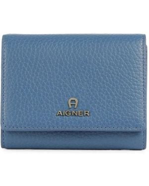 Aigner Ivy Grained Leather Wallet - Blue