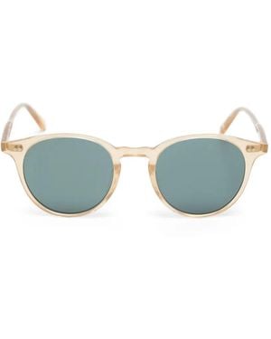 Garrett Leight Runde Clune Sonnenbrille - Blau