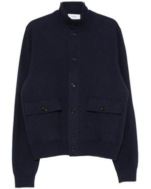 Lardini Ribbed-Knit Paneled Jacket - Blue