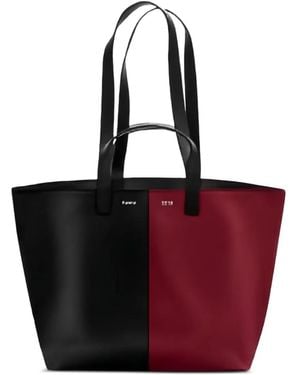 CAHU Leather Tote Bag - Red