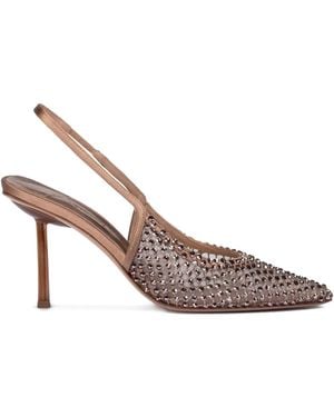 Le Silla 80Mm Gilda Crystal-Embellished Slingback Pumps - Pink