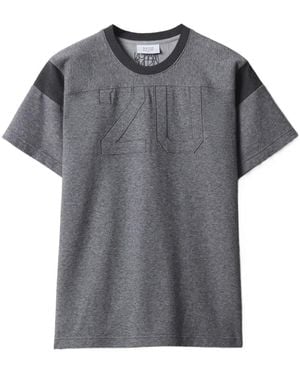 Maison Kitsuné Camiseta College A Paneles Con Bordado 2002 - Gris