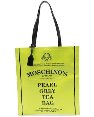 Moschino Logo-Print Tote Bag - Yellow
