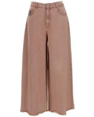 Hui Milano Marco Frayed Trousers - Brown