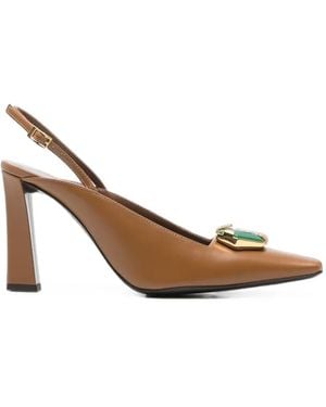 Giuseppe Zanotti Brendha Iside Embellished Slingback Pumps - White