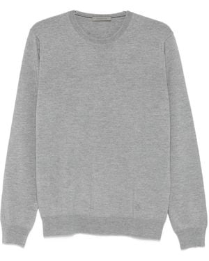 Corneliani Maglione Con Ricamo Logo - Grigio