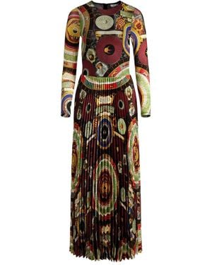 Alice + Olivia Ivey Sunburst-Pleated Maxi Dress - Black