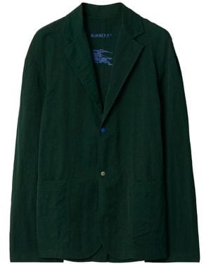 Burberry Notched-Lapels Single-Breasted Blazer - Green