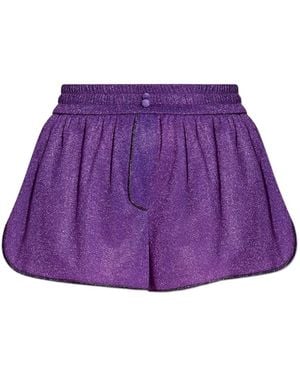 Oséree Lumière Lurex Shorts - Purple