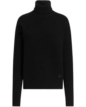 Dolce & Gabbana Jersey De Lana Con Cuello Alto - Negro