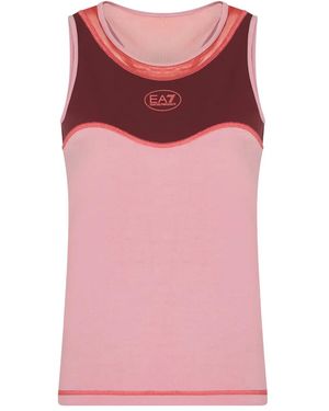 EA7 Panelled Racerback Top - Pink