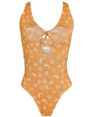 Brigitte Bardot Costume Da Bagno Con Stampa Paisley - Arancione