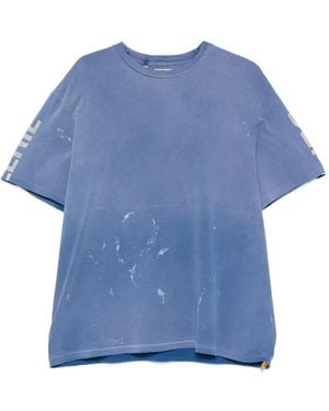 GALLERY DEPT. Paint-Splatter Logo-Print T-Shirt - Blue