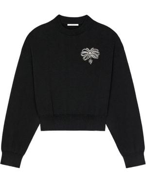Givenchy Wollen Trui Met Geborduurde Strik - Zwart