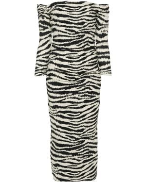 La Petite Robe Di Chiara Boni Zebra-Print Jersey Dress - Black