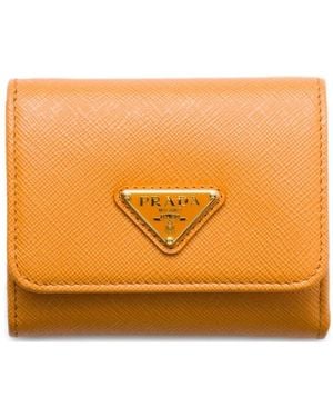 Prada レザー 財布 S - オレンジ