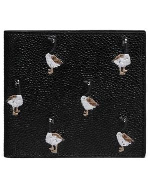 Thom Browne Portemonnee Met Ganzenprint - Zwart