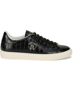 Roberto Cavalli Leather Trainers - Black