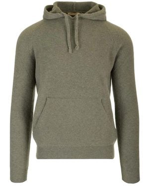 Al Duca d'Aosta Wool Pouch-Pocket Hoodie - Green