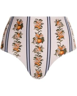Agua Bendita Valle High-Waisted Bikini Bottom - White