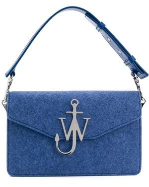 JW Anderson Royal Felt Logo Purse - Blue