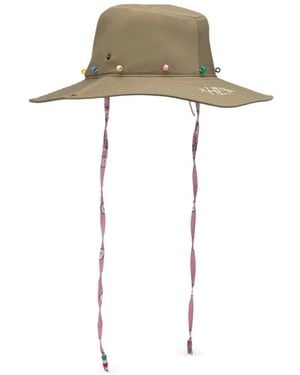 The Hat Gang Bead-Embellished Fedora Hat - White