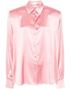 Magda Butrym Long-Sleeved Silk-Satin Shirt - Pink