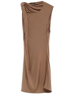 Atlein Draped Sleeveless Top - Brown
