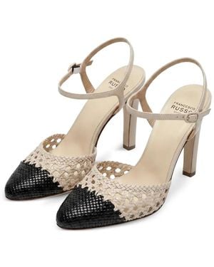 Francesco Russo Crochet-Knit Sandals - Natural