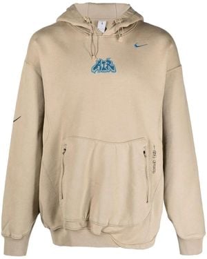 NIKE X OFF-WHITE Swoosh-Logo Detail Hoodie - Natural