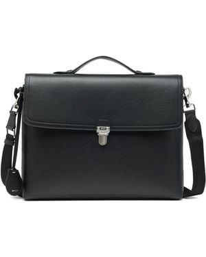 Bally Capitol Grained Leather Briefcase - Black