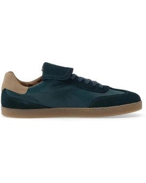 grounds Panelled Suede-Trim Sneakers - Blue