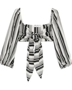 Philosophy Di Lorenzo Serafini Gestreepte Cropped Top - Wit