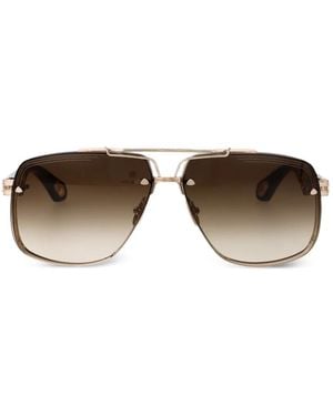 Maybach The King Ii Browline Sunglasses - Metallic