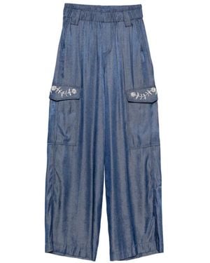 Liu Jo Pocket Belt-Loop Trousers - Blue
