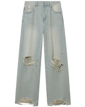 Musium Div. Ripped Wide-Leg Jeans - Grey