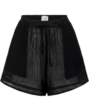 LeKasha Tabag Drawstring Linen Shorts - Black