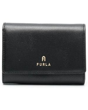 Furla Medium Camelia Leather Wallet - Black