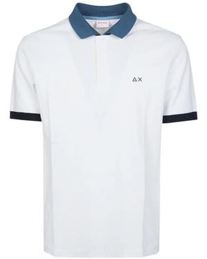 Sun 68 Contrast-Collar Polo Shirt - White