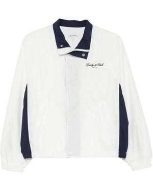 Sporty & Rich Logo-Embroidered Colour-Block Jacket - White