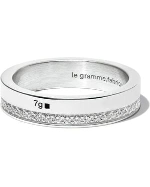 Le Gramme Anello A Fascia Con Diamanti - Metallizzato