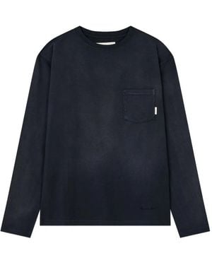 MAN ON THE BOON. Long-Sleeve Pocket T-Shirt - Blue