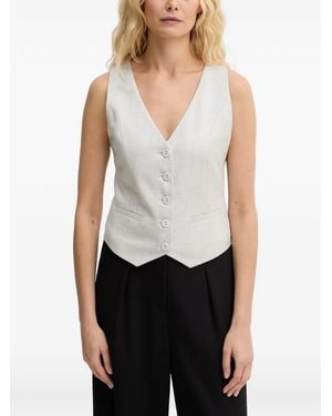 Fracomina V-Neck Waistcoat - White