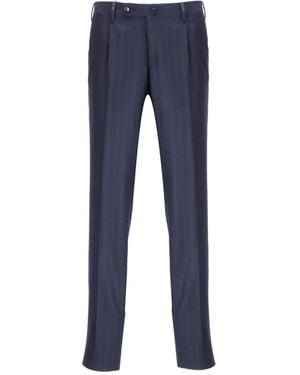 L.B.M. 1911 ストライプ プリーツパンツ - ブルー