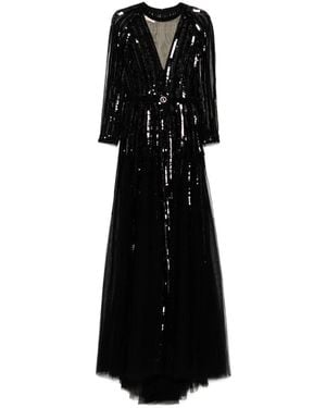 Saiid Kobeisy Sequin Long Dress - Black