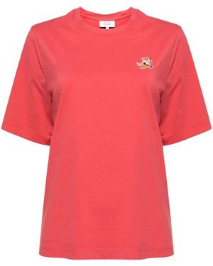 Maison Kitsuné T-Shirt With Application - Red